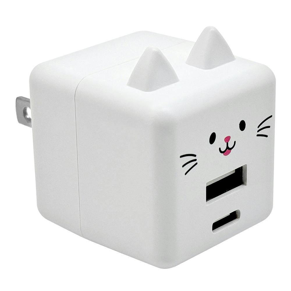 ラスタバナナ モバにゃー ACアダプター Type-C USB-A PD20W 2口 もちち