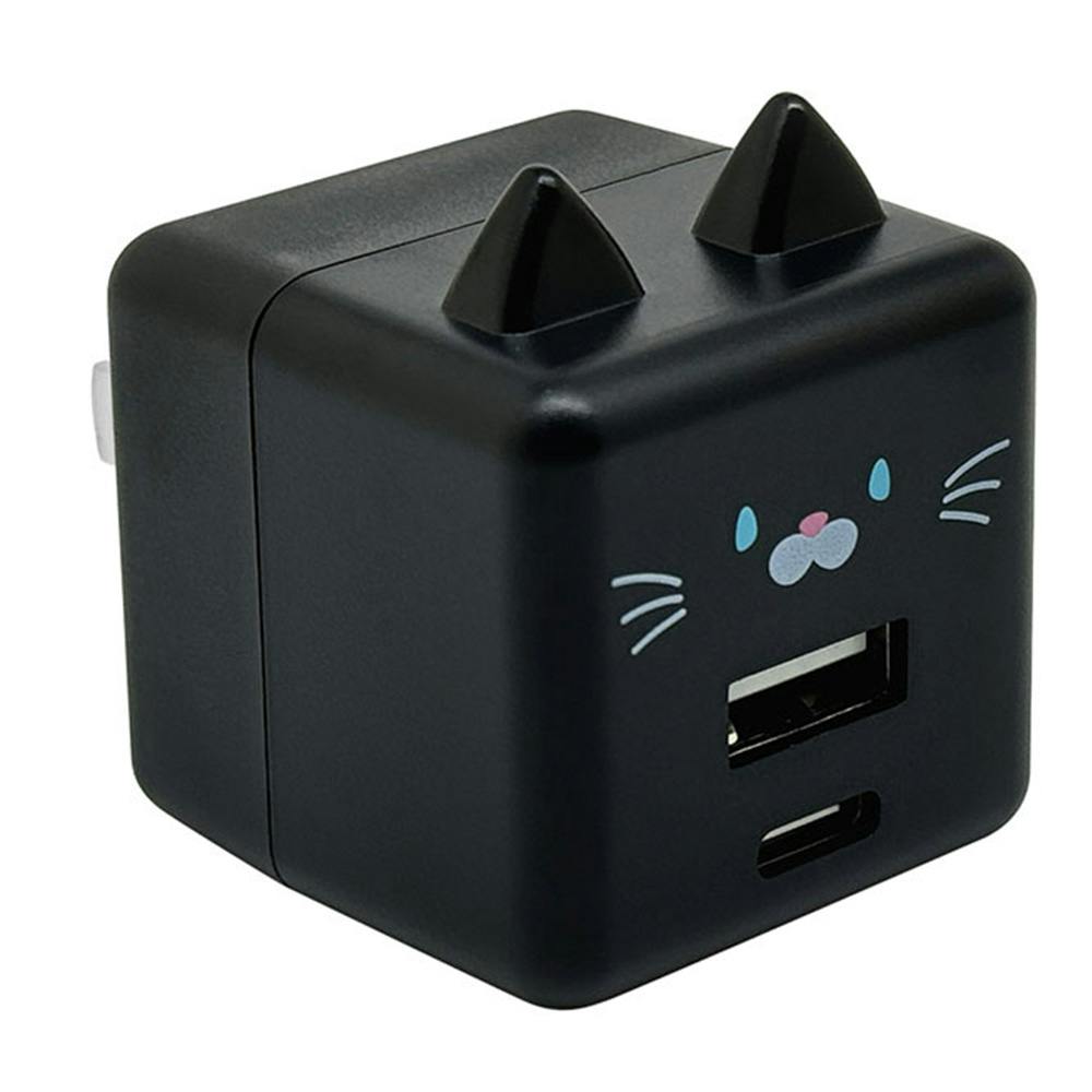 ラスタバナナ モバにゃー ACアダプター Type-C USB-A PD20W 2口 まめ