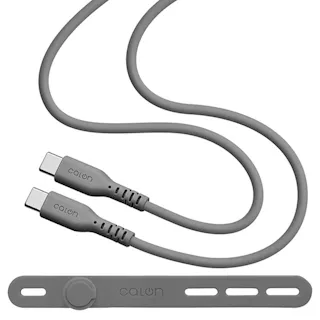 ラスタバナナ calon Type-C to Type-C 柔らかシリコンケーブル 1.0m グレー