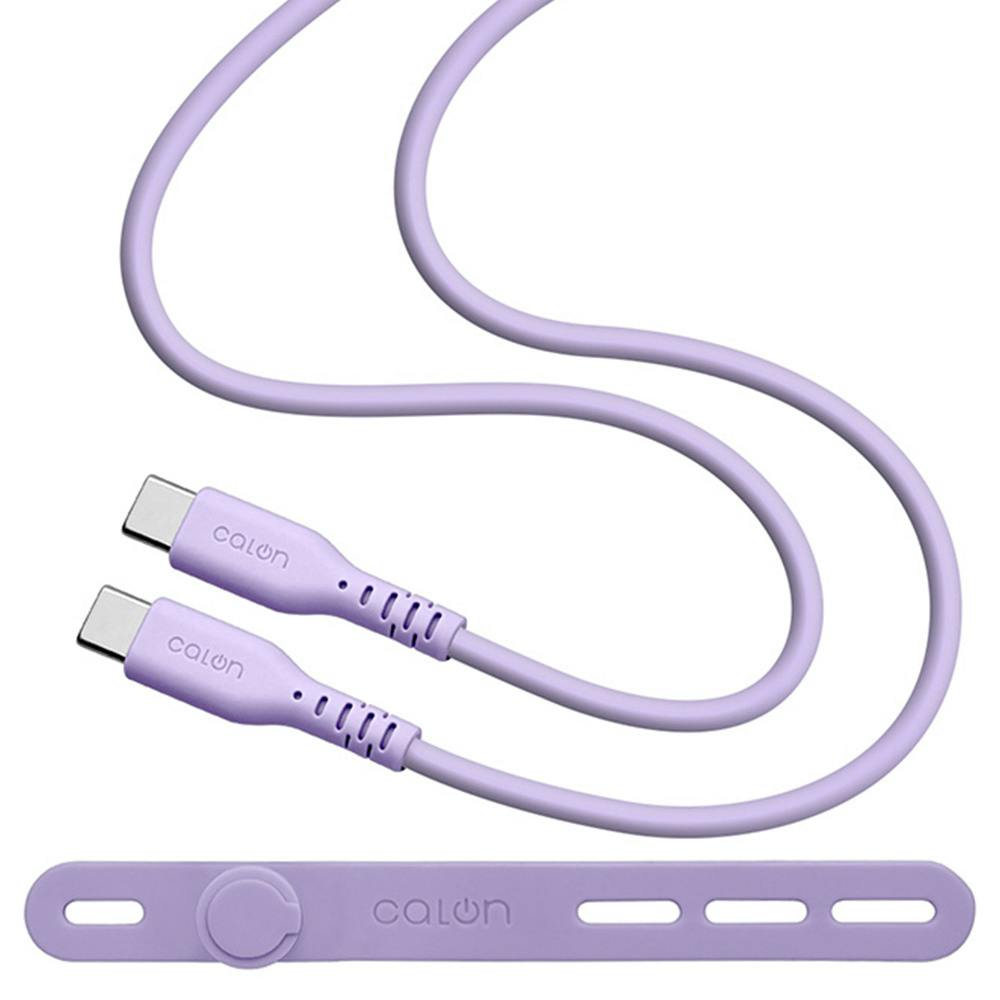 ラスタバナナ calon Type-C to Type-C 柔らかシリコンケーブル 1.0m ライトパープル