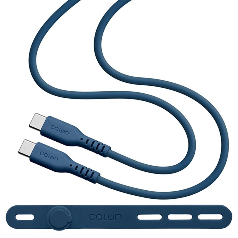 ラスタバナナ calon Type-C to Type-C 柔らかシリコンケーブル 1.0m ネイビー