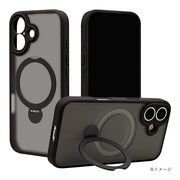 ラスタバナナ iPhone 17用 ZEROSAFE 極 回転スタンド 磁力充電対応 フロストブラック 8898IP5AZSFBK