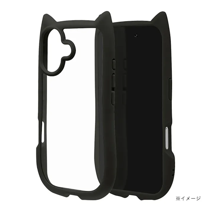 ラスタバナナ iPhone 17用猫耳ケース TPU×PC ブラック 8905IP5AHPBK