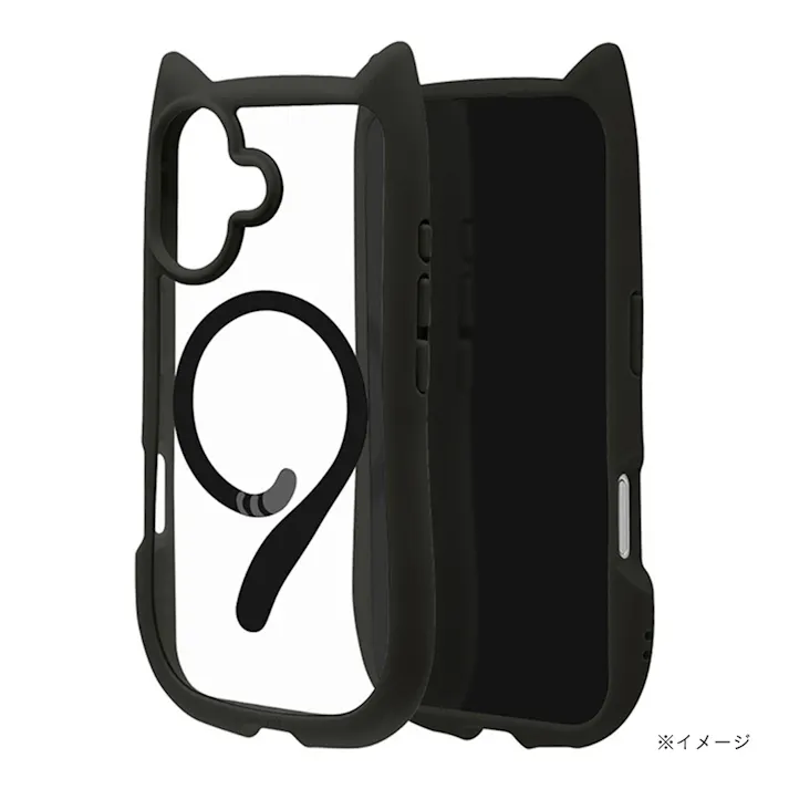 ラスタバナナ iPhone 17用 猫耳ケース TPU×PC 磁力充電対応 ブラック 8910IP5AHPMBK