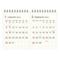 エトランジェ・ディ・コスタリカ 卓上 2ヶ月カレンダー アイボリー B6