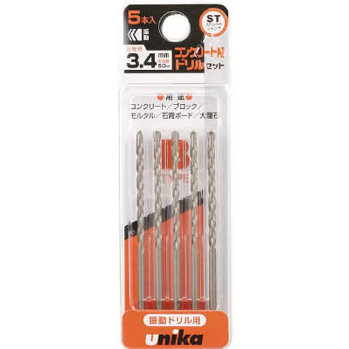 ユニカ コンクリートドリルセット 3.4mm DP5-B34 5本組