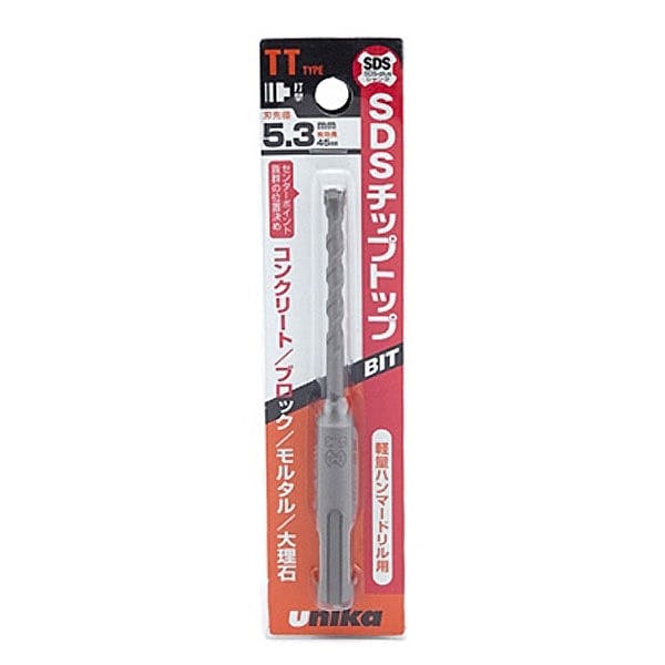 ユニカ チップトップビット TTタイプ 5.3×110mm TT5.3X110BP コンクリートドリルパーツ ユニカ チップトップビット TTタイプ 5.3×110mm TT5.3X110BP コンクリートドリルパーツ