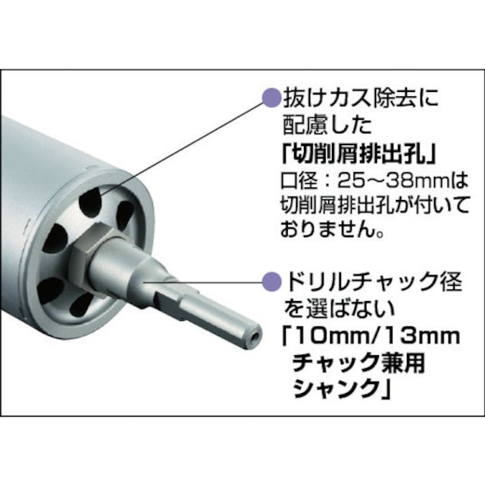 【CAINZ-DASH】ユニカ “単機能コアドリルＥ＆Ｓ”　マルチタイプ　６５ｍｍ　ストレートシャンク ES-M65ST【別送品】