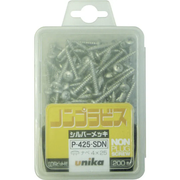 【CAINZ-DASH】ユニカ プラグレスアンカー ノンプラビス シルバー ナベ Bドリルナシ P-560SDN (50本) P-560-SDN【別送品】