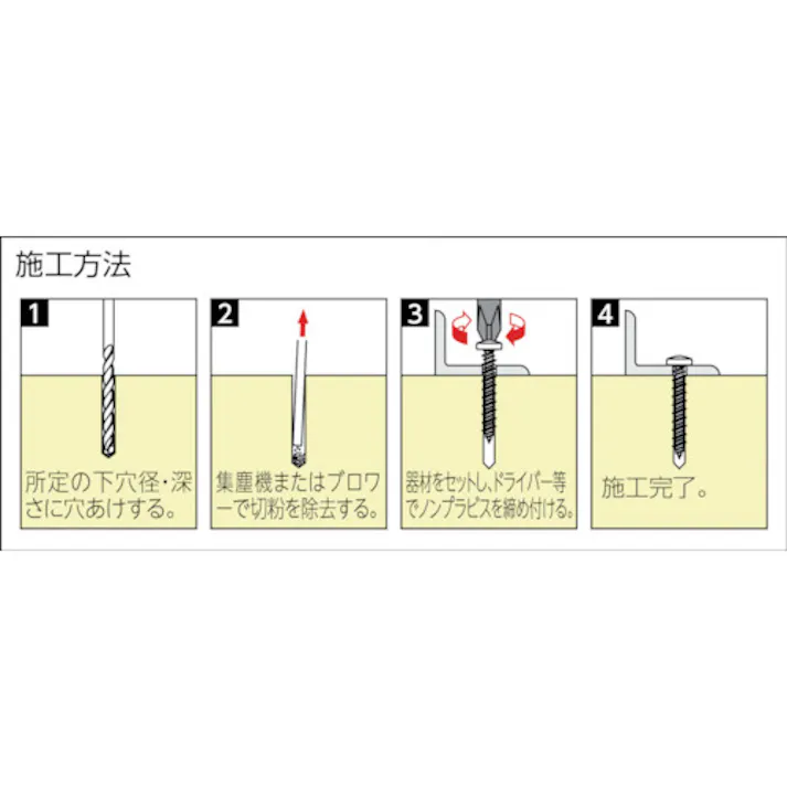 【CAINZ-DASH】ユニカ プラグレスアンカー ノンプラビス シルバー ナベ Bドリルナシ P-560SDN (50本) P-560-SDN【別送品】