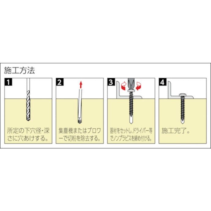 【CAINZ-DASH】ユニカ プラグレスアンカー　ノンプラビス　シルバー　座付ナベ頭　Ｂドリルナシ　ミニパック　ＰＷ－４３２－ＳＭＰ　（１５本） PW-432-SMP【別送品】