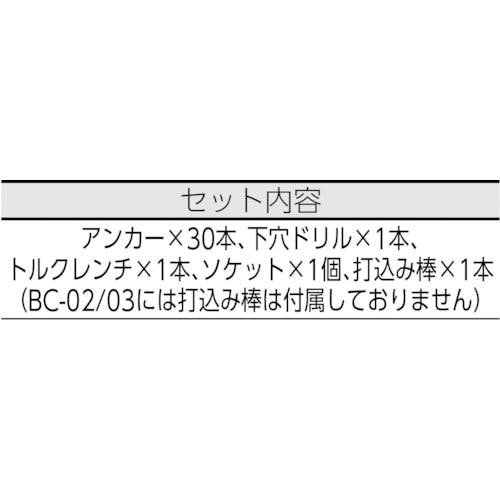 黒 桜古典 ユニカ 締付アンカー ビッグワン 安全施工ケースセット BC