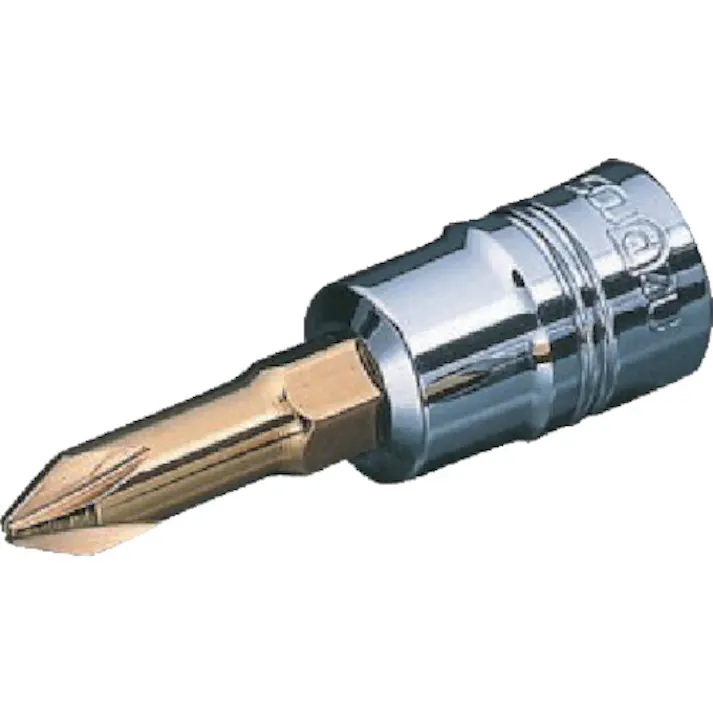 【CAINZ-DASH】京都機械工具 ドライバービットソケット 6.3sq.クロスビットソケット 刃先No.2 差込角6.35mm 全長47.5mm NBT2P-2【別送品】