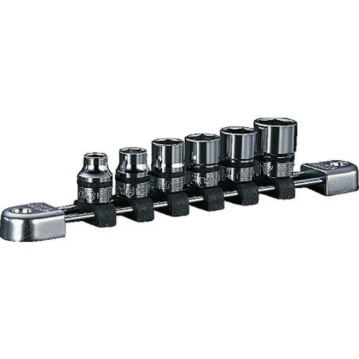 【CAINZ-DASH】京都機械工具 9.5sq.ソケットセット(6コ組) 差込数9.5mm ソケット内容3/8、7/16、1/2、9/16、5/8、11/16インチ NTB306BA【別送品】