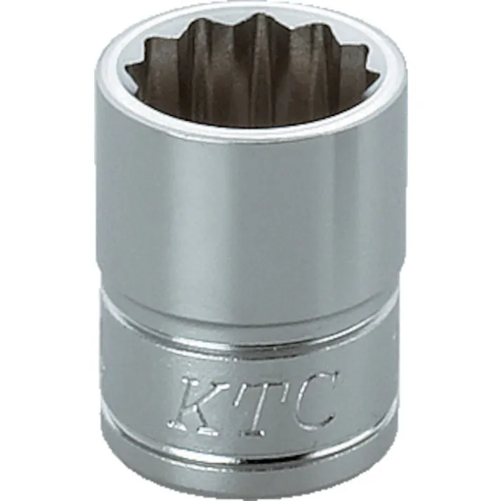 【CAINZ-DASH】京都機械工具 9.5sq.ソケット(十二角) 対辺寸法14mm 差込角9.5mm 全長25mm B3-14W【別送品】