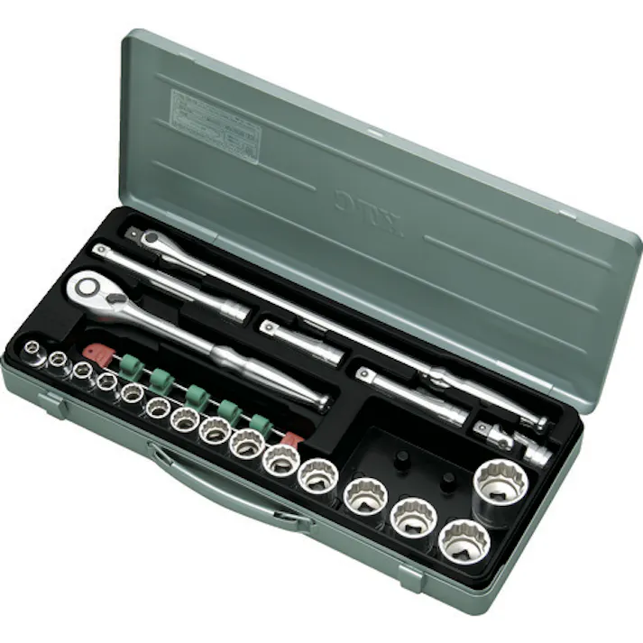 【CAINZ-DASH】京都機械工具 12.7sq.ソケットレンチセット(21点) 差込角12.7mm 21点セット 6角 12角 TB415X【別送品】