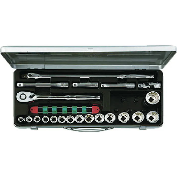 【CAINZ-DASH】京都機械工具 12.7sq.ソケットレンチセット(21点) 21点セット 6角 12角 TB415BX【別送品】
