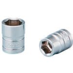【CAINZ-DASH】京都機械工具 ６．３ｓｑ．ソケット（六角）　対辺寸法３／８ｉｎｃｈ　差込角６．３５ｍｍ　全長１８．５ｍｍ B2-3/8【別送品】