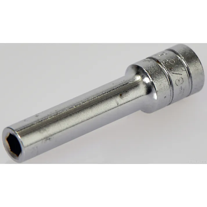 【CAINZ-DASH】京都機械工具 6.3sq.ディープソケット(六角) 対辺寸法3/16inch 差込角6.35mm 全長50mm B2L-3/16【別送品】