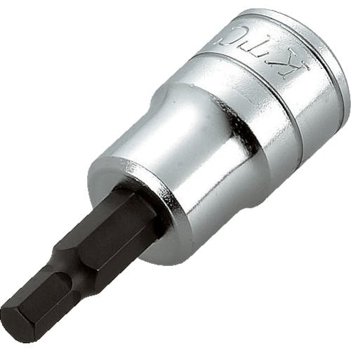 【CAINZ-DASH】京都機械工具 ９．５ｓｑ．ショートヘキサゴンビットソケット　対辺寸法９ｍｍ　差込角９．５ｍｍ　全長５２ｍｍ BT3-09S【別送品】