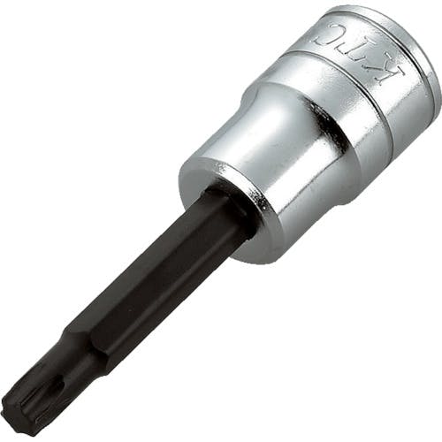 【CAINZ-DASH】京都機械工具 ９．５ｓｑ．Ｔ型トルクスビットソケット　Ｔ４５　先端寸法７．７７ｍｍ BT3-T45【別送品】