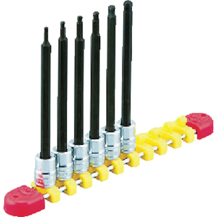 【CAINZ-DASH】京都機械工具 6.3sq.ロングボールポイントヘキサゴンビットソケットセット4コ組 TBT2L04BPH【別送品】