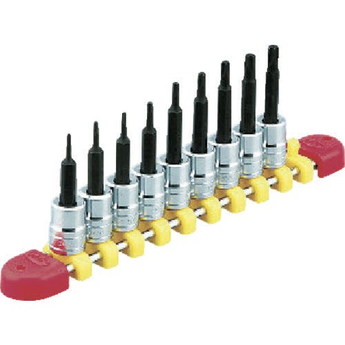 【CAINZ-DASH】京都機械工具 ６．３ｓｑ．Ｔ型トルクスビットソケットセット［９コ組］ TBT209T【別送品】