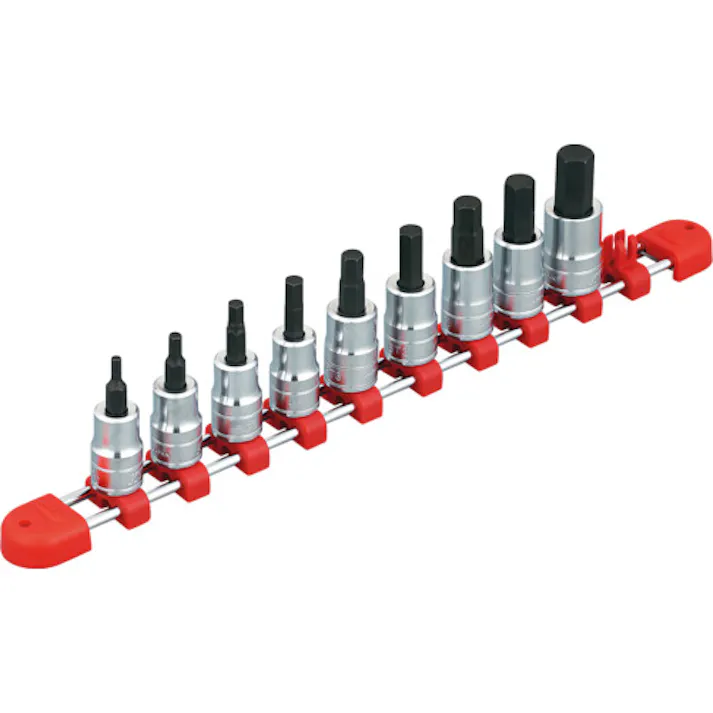 【CAINZ-DASH】京都機械工具 9.5sq.ショートヘキサゴンビットソケットセット(9コ組) ショートタイプ TBT3S09H【別送品】