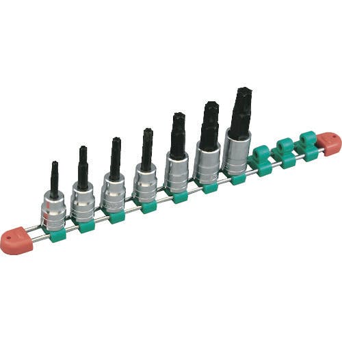 【CAINZ-DASH】京都機械工具 １２．７ｓｑ．Ｔ型いじり止めトルクスビットソケットセット［７コ組］ TBT407TH【別送品】