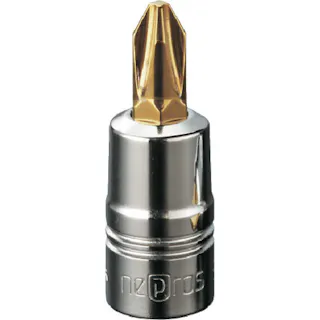 【CAINZ-DASH】京都機械工具 ドライバービットソケット 6.3sqスタッビクロスビットソケット 刃先NO.1 全長32.7mm NBT2P-1SS【別送品】