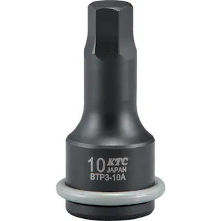 【CAINZ-DASH】京都機械工具 9.5sq. インパクトレンチ用ヘキサゴンレンチ 対辺寸法10mm 全長52mm BTP3-10AP【別送品】