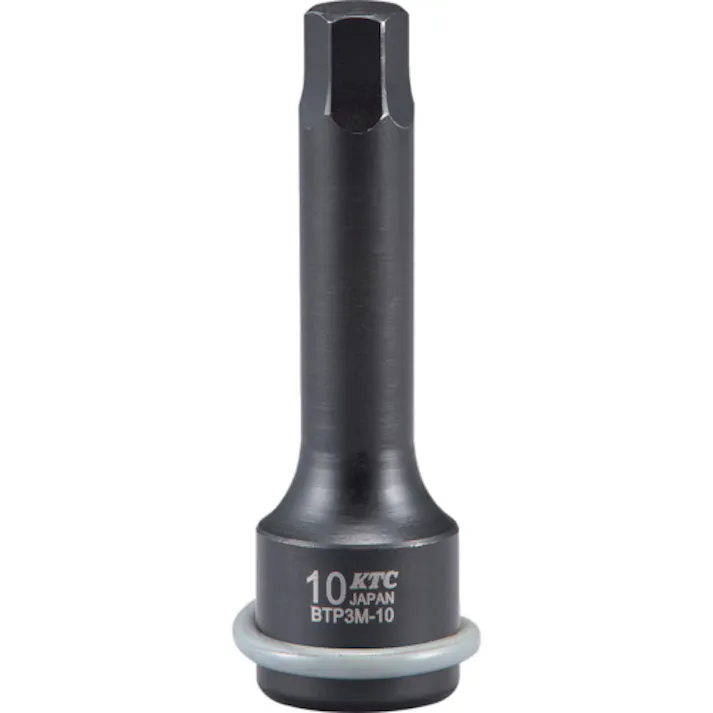 【CAINZ-DASH】京都機械工具 9.5sq. インパクトレンチ用ヘキサゴンレンチ 対辺寸法10mm 全長75mm BTP3M-10P【別送品】