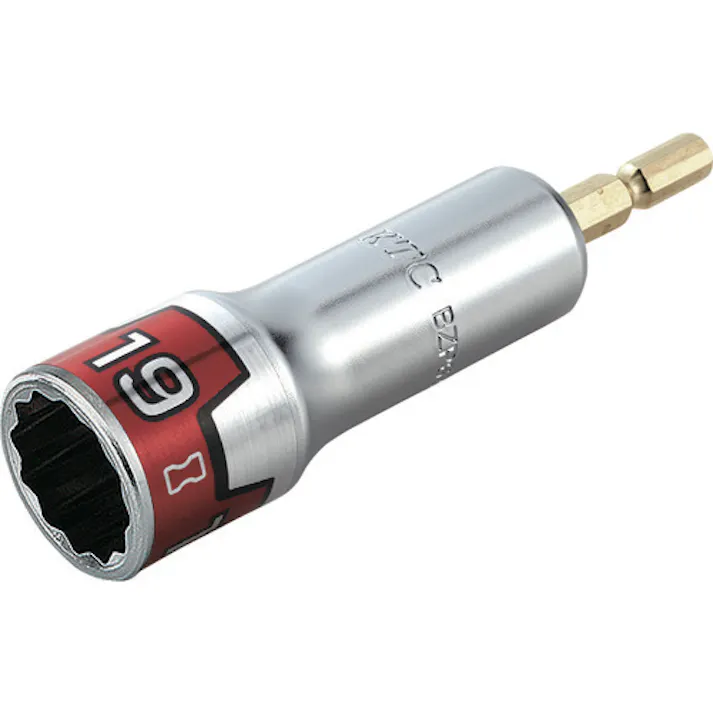 【CAINZ-DASH】京都機械工具 インパクトドライバ用ソケットビット 差込角6.35mm 対辺寸法19mm 全長101mm BZP63-19W【別送品】