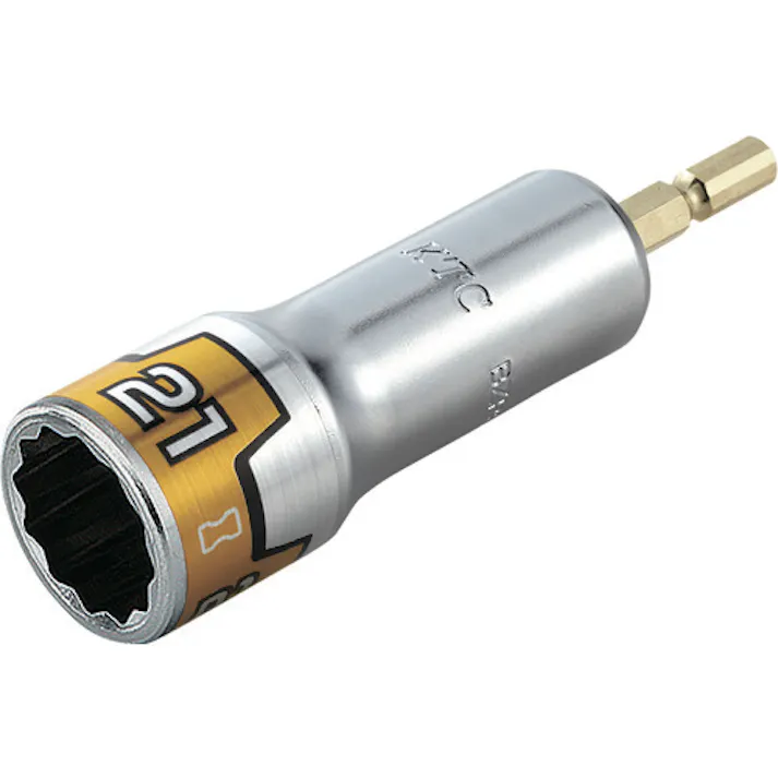 【CAINZ-DASH】京都機械工具 インパクトドライバ用ソケットビット 差込角6.35mm 対辺寸法21mm 全長101mm BZP63-21W【別送品】