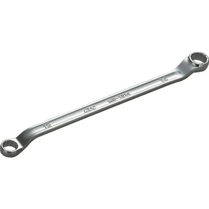 【CAINZ-DASH】京都機械工具 45°×6°ロングめがねレンチ 対辺寸法12×14mm 全長226mm M5-1214【別送品】