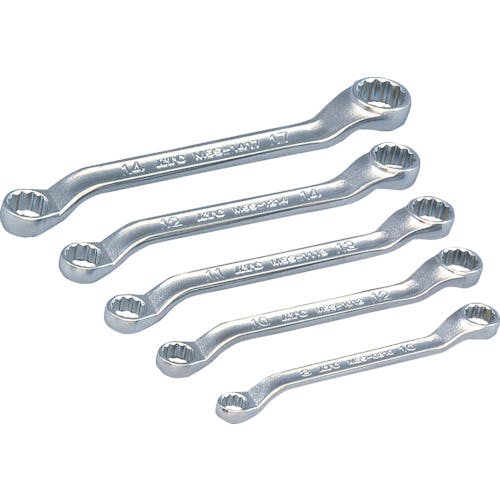 【CAINZ-DASH】京都機械工具 ４５°×６°ショートめがねレンチセット［５本組］ TM5S05【別送品】
