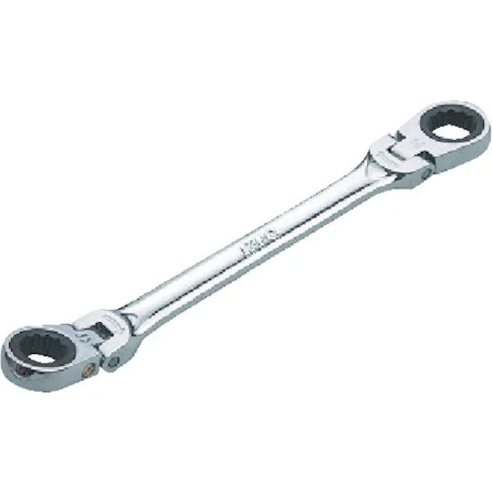 【CAINZ-DASH】京都機械工具 ラチェットめがねレンチ(両頭型首振りタイプ) 6X7mm MR1-0607F【別送品】