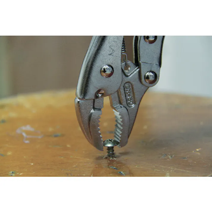 【CAINZ-DASH】京都機械工具 ロッキングプライヤー 曲線あご(ワイヤーカッター付) 全長140mm 最大口開き32mm 130WR【別送品】