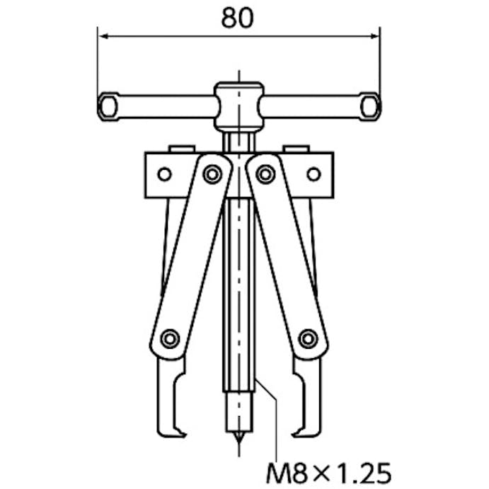 【CAINZ-DASH】京都機械工具 アーマチュアベアリングプラー　ボルト長さ１００ｍｍ　幅８０ｍｍ ABU-1935【別送品】