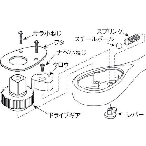 CAINZ-DASH】京都機械工具 ラチェットハンドル用パーツ ２５．４ｓｑ