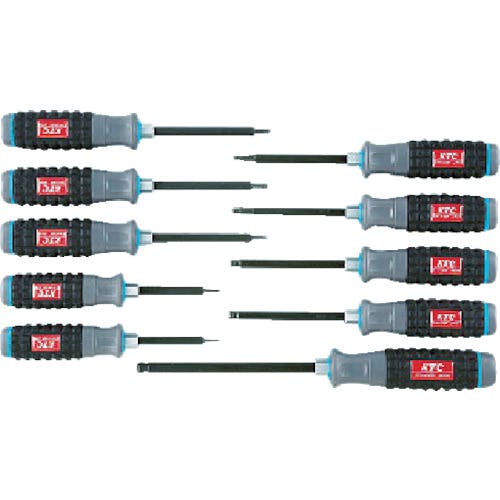 【CAINZ-DASH】京都機械工具 樹脂柄ボールポイントヘキサゴンドライバセット［１０本組］ TD1HBP10B【別送品】