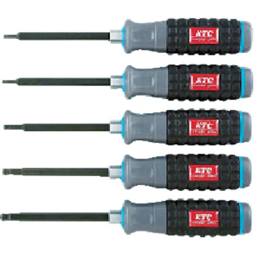 【CAINZ-DASH】京都機械工具 樹脂柄ボールポイントヘキサゴンドライバセット［５本組］ TD1HBP5【別送品】