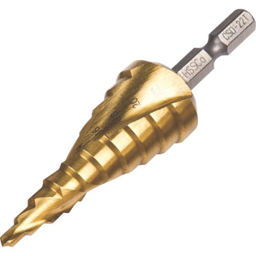 スエカゲツール コバルトステップドリル 4~22mmチタンコーティング CSD-22T ステップドリル(六角軸タイプ) スエカゲツール コバルトステップドリル 4~22mmチタンコーティング CSD-22T ステップドリル(六角軸タイプ)