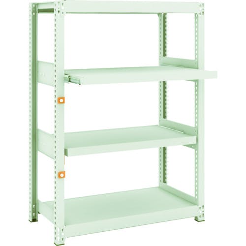 【CAINZ-DASH】トラスコ中山 スチールラック　Ｍ２型軽中量棚　８６０Ｘ４５０ＸＨ１２００　４段うちスライド２段　単体 M2-4342M2【別送品】