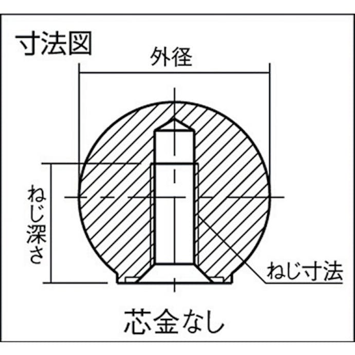 【CAINZ-DASH】トラスコ中山 樹脂製握り玉　芯金なし　黒　Φ２０×Ｍ５ｍｍ P-TPB20-5BK【別送品】