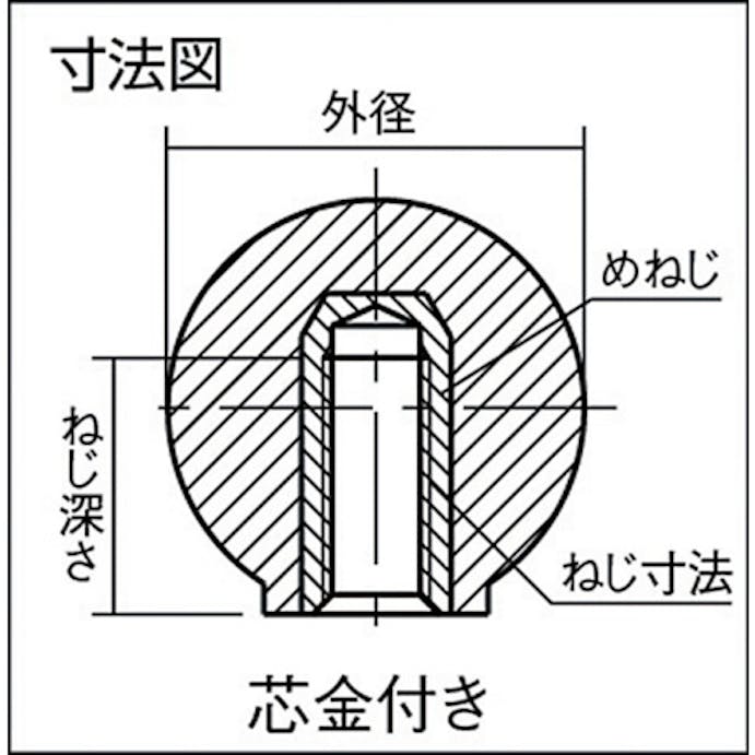 【CAINZ-DASH】トラスコ中山 樹脂製握り玉　芯金付　黒　Φ４０×Ｍ１０ｍｍ P-TPC40-10BK【別送品】