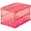 【CAINZ-DASH】トラスコ中山 オリコン　薄型折りたたみコンテナ　スケルコン　５０Ｌ　ロックフタ付　透明レッド TSK-C50B【別送品】