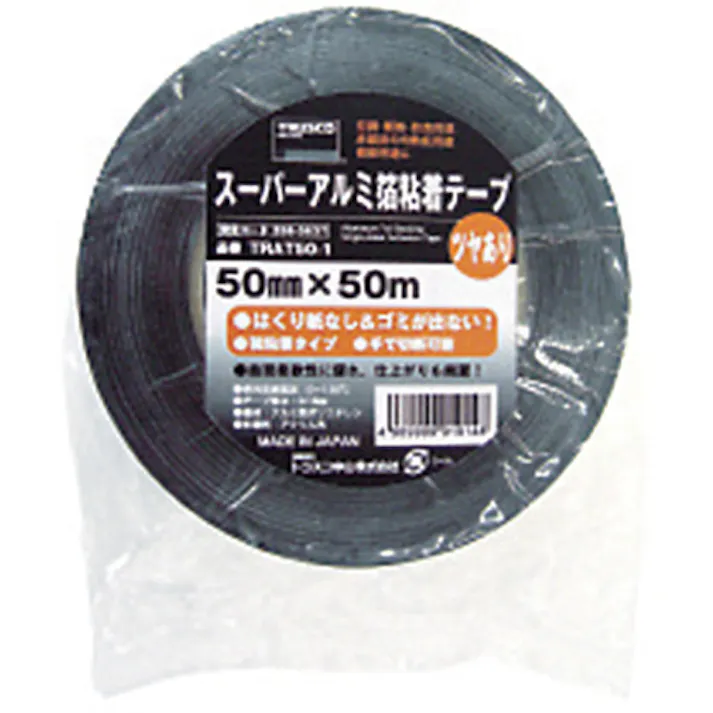 【CAINZ-DASH】トラスコ中山 スーパーアルミ箔粘着テープ ツヤあり 幅50mmX長さ50m TRAT50-1【別送品】