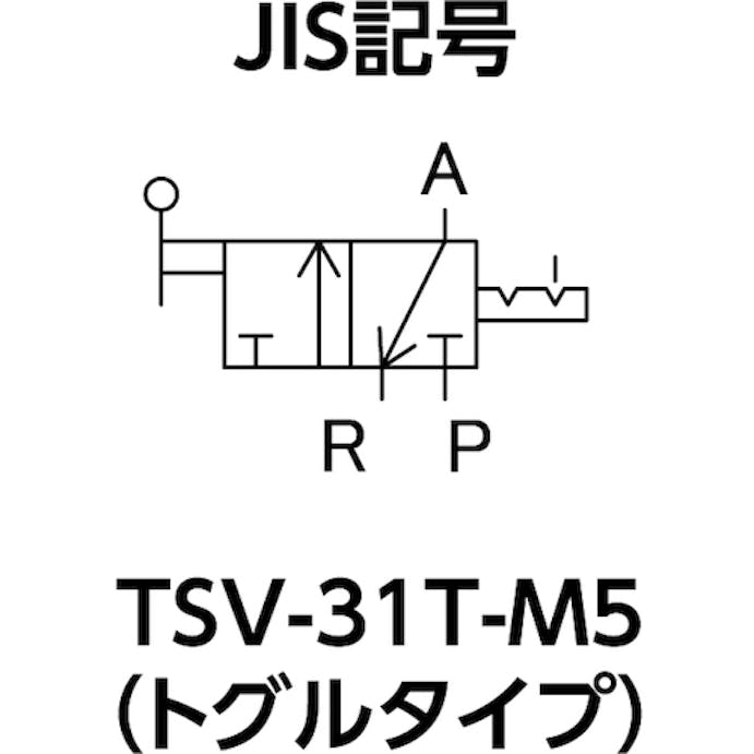 【CAINZ-DASH】トラスコ中山 ３方向小型切替バルブ　３ポート　Ｍ５　トグルレバータイプ TSV-31T-M5【別送品】