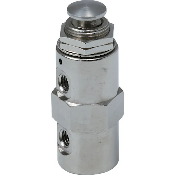 【CAINZ-DASH】トラスコ中山 4方向小型切替バルブ 4ポート M5 ボタンタイプ TSV-41B-M5【別送品】